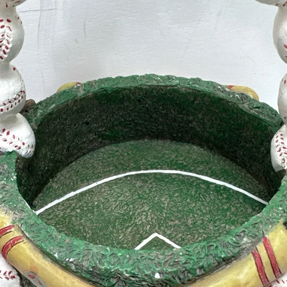Vtg Baseball‎ Resin Decor Glove W Ball / Paperweight Trinket Holder Basket